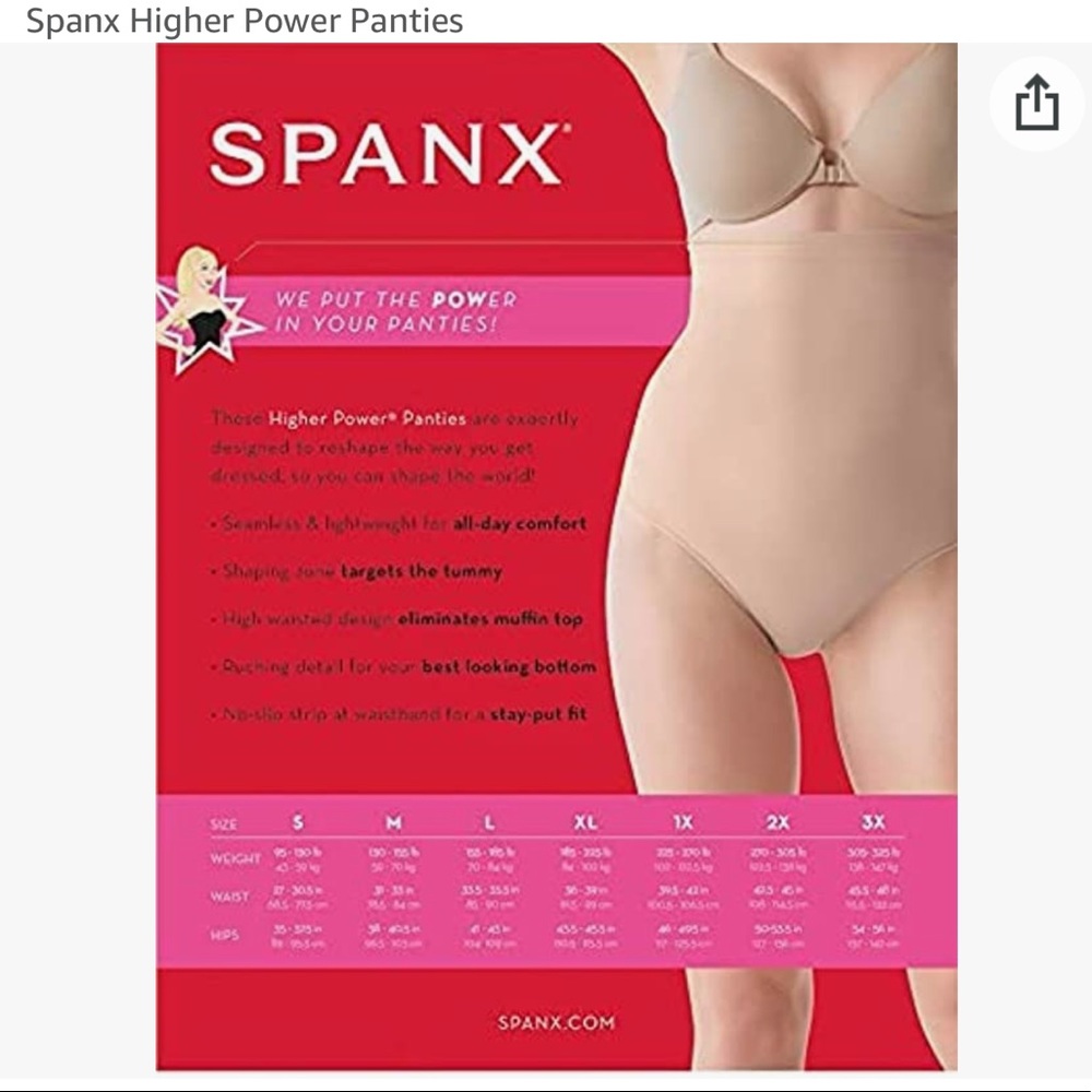 Spanx Higher Power Panties NWT Size M Nude